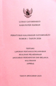 Perkal No 1 Tahun 2026 tentang Laporan Pertanggungjawaban Realisasi Pelaksanaan APBKal Gayamharjo TA 2025